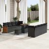 vidaXL Conjunto de Sof&aacute; de Jardim com almofada 11 pcs Preto