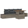 vidaXL Conjunto de Sof&aacute; de Jardim 5 unid. Cinza e Marrom