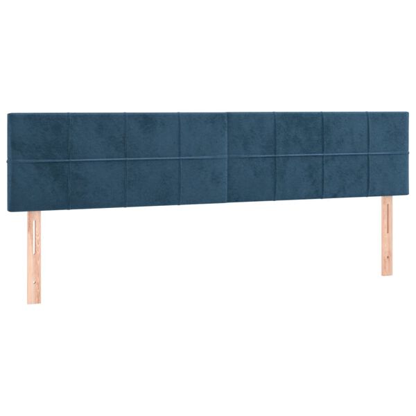 vidaXL Cabeceira de cama 2 pcs veludo 80x5x78/88 cm azul-escuro