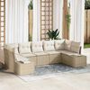 vidaXL Conjunto de Sof&aacute; de Jardim 7 pcs Bege e Creme Rattan Sint&eacute;tico