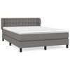 vidaXL Cama com molas/colch&atilde;o 140x200 cm tecido cinzento-escuro