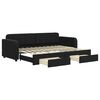 vidaXL Sof&aacute;-cama com gavet&atilde;o e gavetas 80x200 cm veludo preto