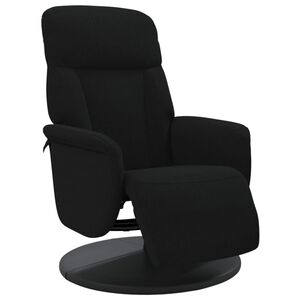 vidaXL Cadeir&atilde;o reclin&aacute;vel com apoio de p&eacute;s veludo preto