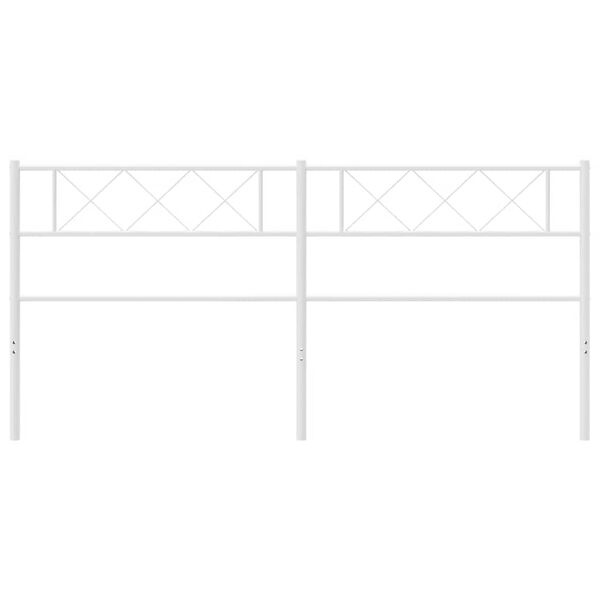 vidaXL Cabeceira de substitui&ccedil;&atilde;o 180 cm metal branco