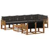 vidaXL Conjunto de Sof&aacute;s para Exterior 9 pcs Natural e Preto