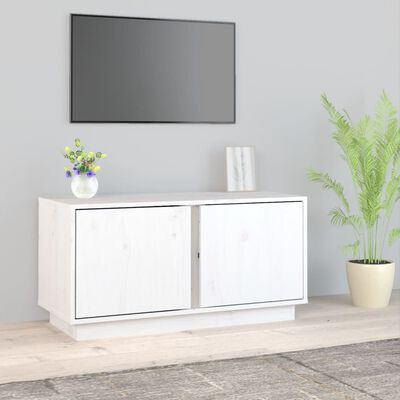 vidaXL Móvel de TV 80x35x40,5 cm madeira de pinho maciça branco