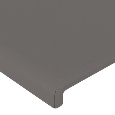 vidaXL Cabeceira de cama couro artificial 80x5x78/88 cm cinzento