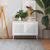 vidaXL Portas de arm&aacute;rio 2 pcs design de persiana pinho maci&ccedil;o branco