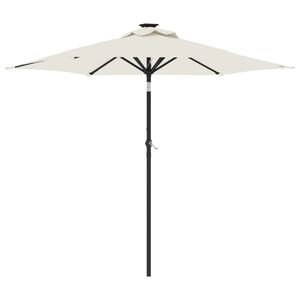 vidaXL Guarda-sol de jardim com poste de a&ccedil;o 225x225x212 cm branco