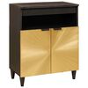 vidaXL Buffet Preto e Ouro 60 x 33 x 75 cm Madeira de manga maci&ccedil;a