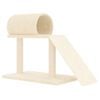 vidaXL Postes arranhadores p/ gatos c/ t&uacute;nel e escada 55,5 cm creme