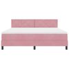 vidaXL Cama Box Spring LED com colch&atilde;o Rosa 180 x 200 cm Veludo