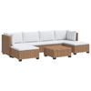 vidaXL 7 unid. Conjunto de Lounge em Rattan com Almofadas GENDT