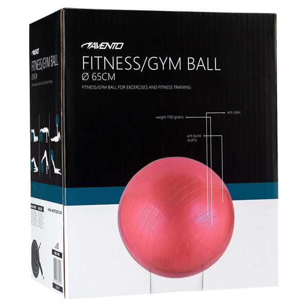 Avento Bola de fitness/gin&aacute;sio 65 cm de di&acirc;metro rosa
