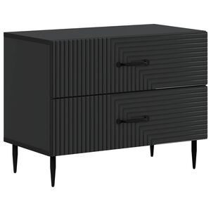 vidaXL Arm&aacute;rio de Cabeceira com gaveta Preto 62 x 34,5 x 47,5 cm