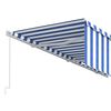 vidaXL Toldo retrátil manual com estore 6x3 m azul e branco