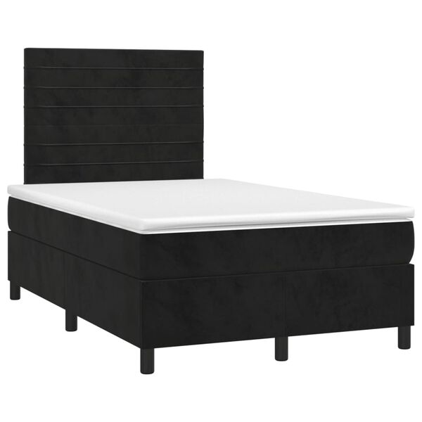 vidaXL Cama boxspring com colch&atilde;o 120x200 cm veludo preto