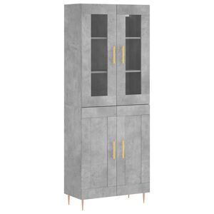 vidaXL Arm&aacute;rio alto 69,5x34x180 cm derivados de madeira cinza cimento