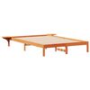 vidaXL Cama com Mesas Laterais Marrom Cera 140 x 210 cm