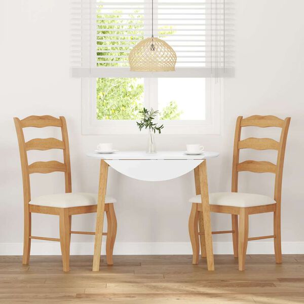 vidaXL Cadeiras de jantar com almofad&otilde;es 2 pcs madeira maci&ccedil;a natural