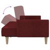 vidaXL Sof&aacute;-cama de 2 lugares com apoio de p&eacute;s tecido vermelho tinto
