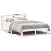 vidaXL Estrutura de cama c/ cabeceira 150x200 cm pinho maci&ccedil;o branco