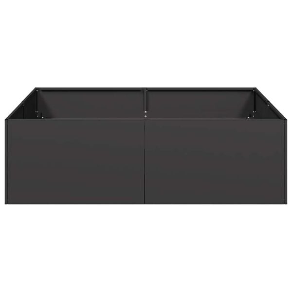 vidaXL Vaso/floreira 100x100x30 cm a&ccedil;o preto