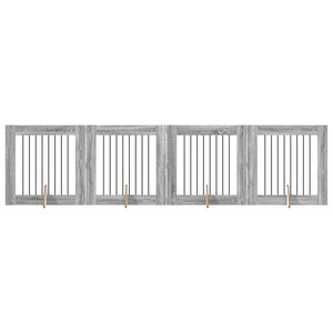 vidaXL Port&atilde;o de C&atilde;o com Suportes 4 pcs Sonoma Cinzento 80 x 80 cm