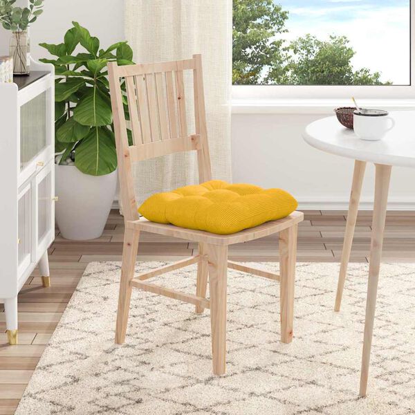 vidaXL Almofadas de Assento 4 pcs Amarelo Claro 40 x 40 cm