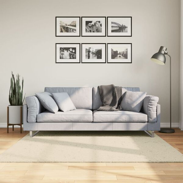 vidaXL Tapete pelo curto macio e lav&aacute;vel HUARTE 160x160 cm cor creme