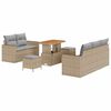 vidaXL Conjunto de Sof&aacute; de Jardim 8 unid. Bege vime PE