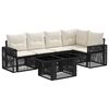 vidaXL Conjunto de Sof&aacute; de Jardim 6 unid. Preto e Branco Creme vime PE