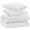 vidaXL Duvet com Travesseiros com travesseiro 3 pcs Branco Microfibra