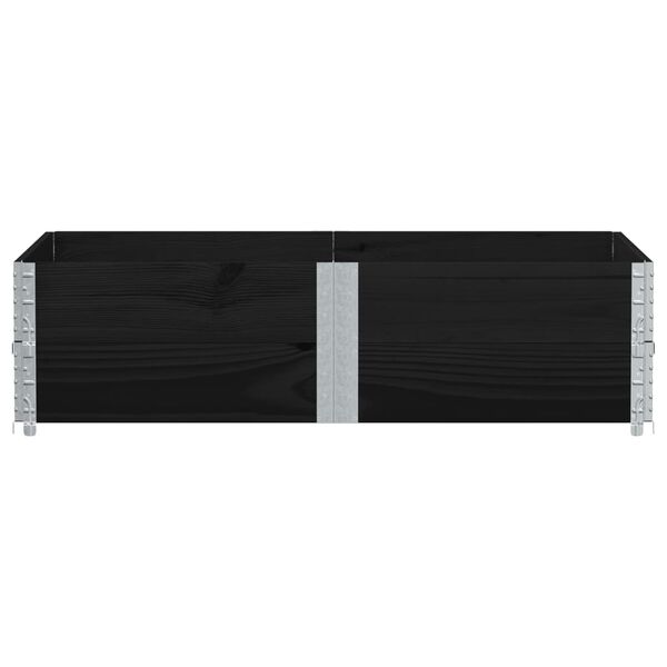 vidaXL Colares p/ paletes 2 pcs 150x100 cm madeira pinho maciça preto