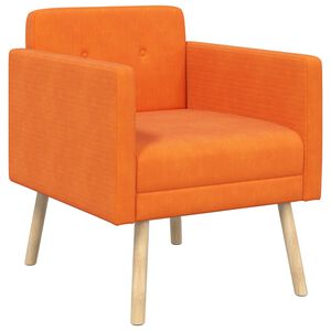 vidaXL Poltrona decorativa Laranja Tecido de veludo canelado