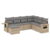 vidaXL 7 pcs conjunto de sof&aacute;s p/ jardim com almofad&otilde;es vime PE bege