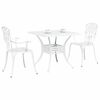 vidaXL Conjunto de Mesa de Jardim 3 pcs Branco Alum&iacute;nio Fundido