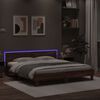 vidaXL Estrutura cama cabeceira/luzes LED 200x200cm carvalho castanho