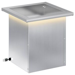 vidaXL Floreira de jardim com LED Prateado 30 x 30 x 30 cm