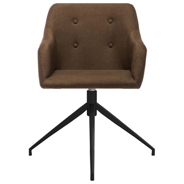 vidaXL Cadeiras de jantar girat&oacute;rias 2 pcs tecido castanho