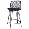 vidaXL Cadeira de Bar 2 pcs Preto 44,5 x 54,5 x 97,5 cm Rattan e Ferro