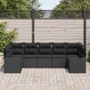 vidaXL Conjunto de Sofá de Jardim 7 pcs Preto Rattan Sintético