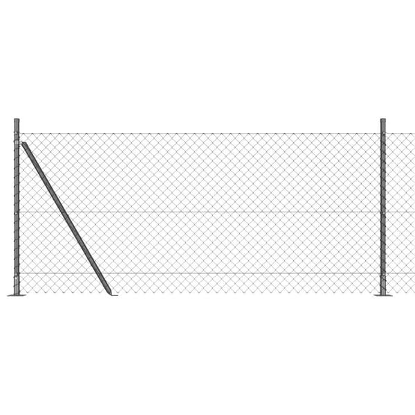 vidaXL Poste de Cerca Cinzeto 25 x 0,8 m (malha de 60 x 60 mm) A&ccedil;o