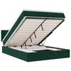 vidaXL Estrutura de cama otomana com colch&atilde;o 140x200 cm verde escuro