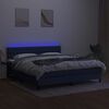 vidaXL Cama box spring c/ colch&atilde;o e LED 160x200 cm tecido azul