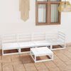 vidaXL 5 pcs conjunto lounge de jardim pinho maciço branco
