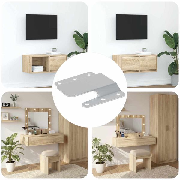 vidaXL Suporte de Montagem Flush 419 pcs Prateado 75 x 66 x 1,4 mm A&ccedil;o