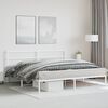 vidaXL Estrutura de cama com cabeceira 183x213 cm metal branco