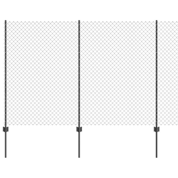 vidaXL Cerca e Poste Cinzeto 1,6 x 10 m A&ccedil;o