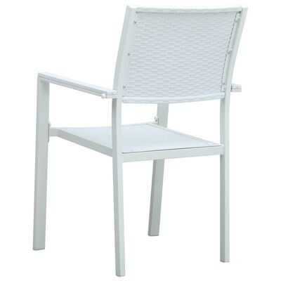 vidaXL Cadeiras jardim 4 pcs plástico branco aspeto vime